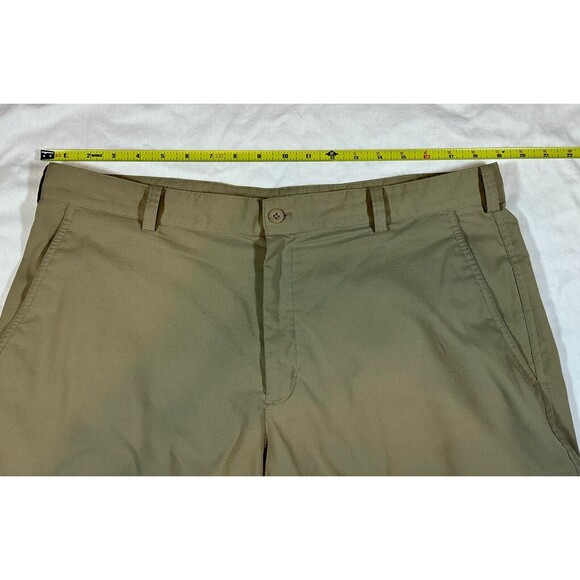 NIKE Dri-Fit Tour 38" Flat Lt. Brown Polyester Blend Golf Shorts Zipped Pockets - Picture 4 of 6